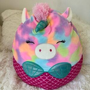 Squishmallows Uma The Unicorn Extra Large 20” Pink Mermaid Unicorn Pillow